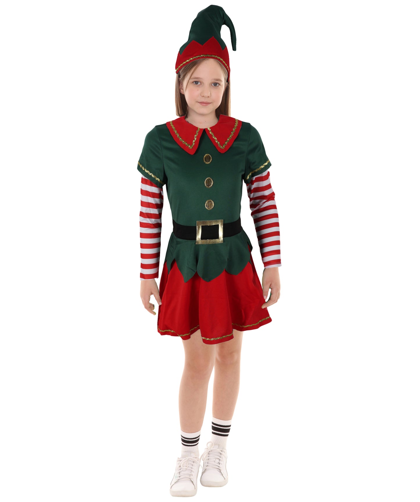 HPO Adult & Teen Women’s Inflatable Elf Costume | Red & Green Christmas Outfit | Holiday Party, Cosplay & Themed Event Costume
