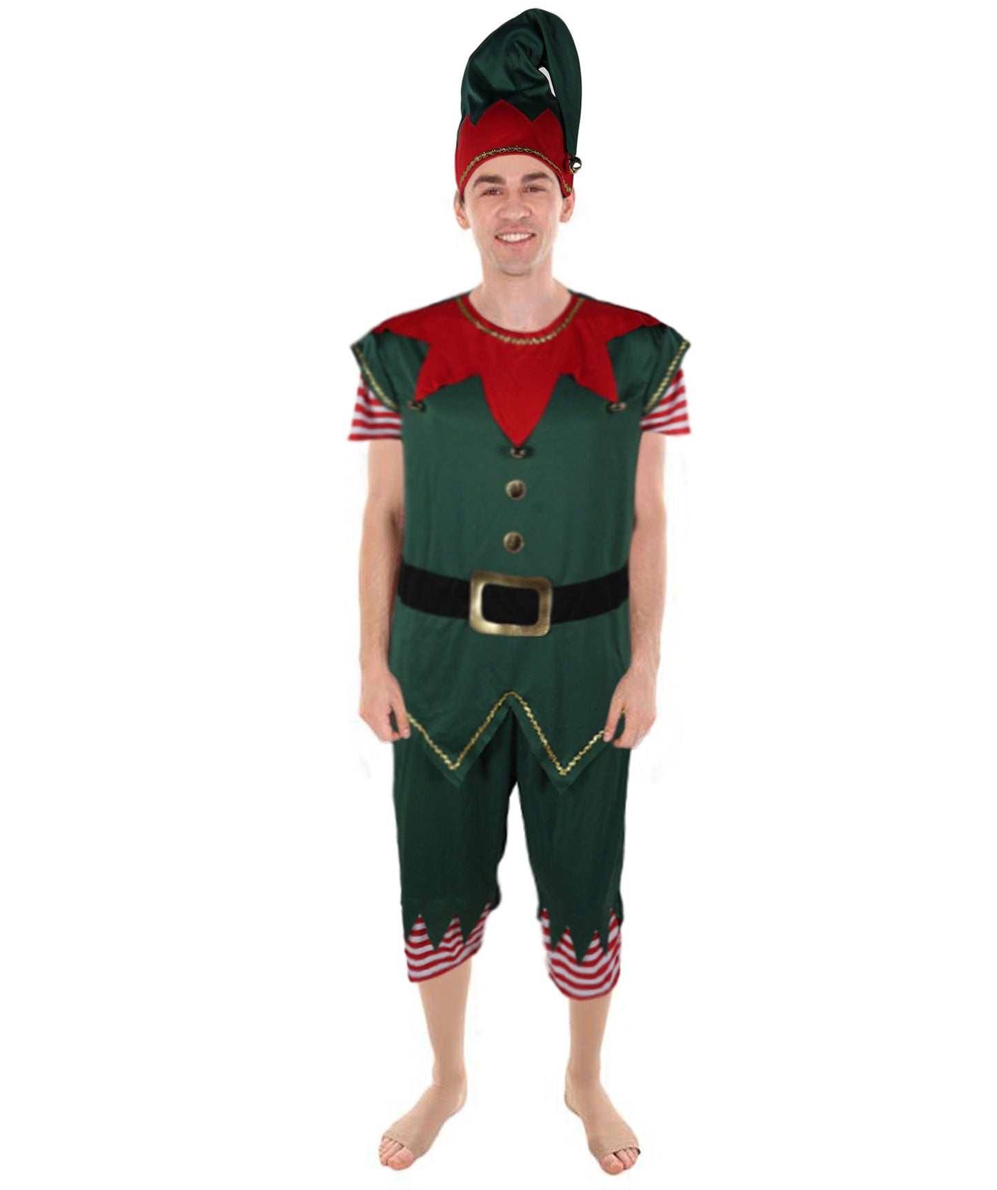 HPO Adult Men’s Christmas Elf Inflatable Costume | Festive Holiday Cosplay & Party Outfit