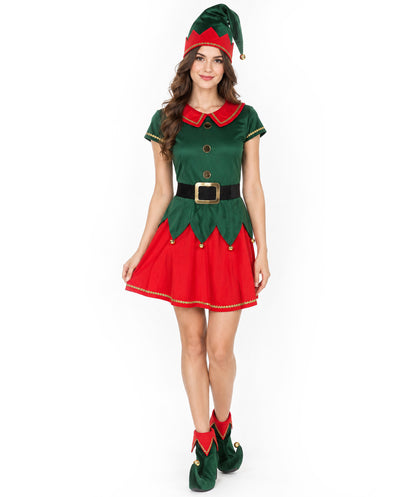HPO Adult Women’s Inflatable Elf Costume | Red & Green Christmas Outfit | Holiday Party, Cosplay & Themed Event Costume