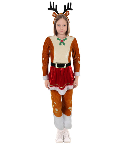 HPO Adult & Teen Women's Inflatable Reindeer Costume | Fun Holiday Outfit with Antlers – Christmas Party