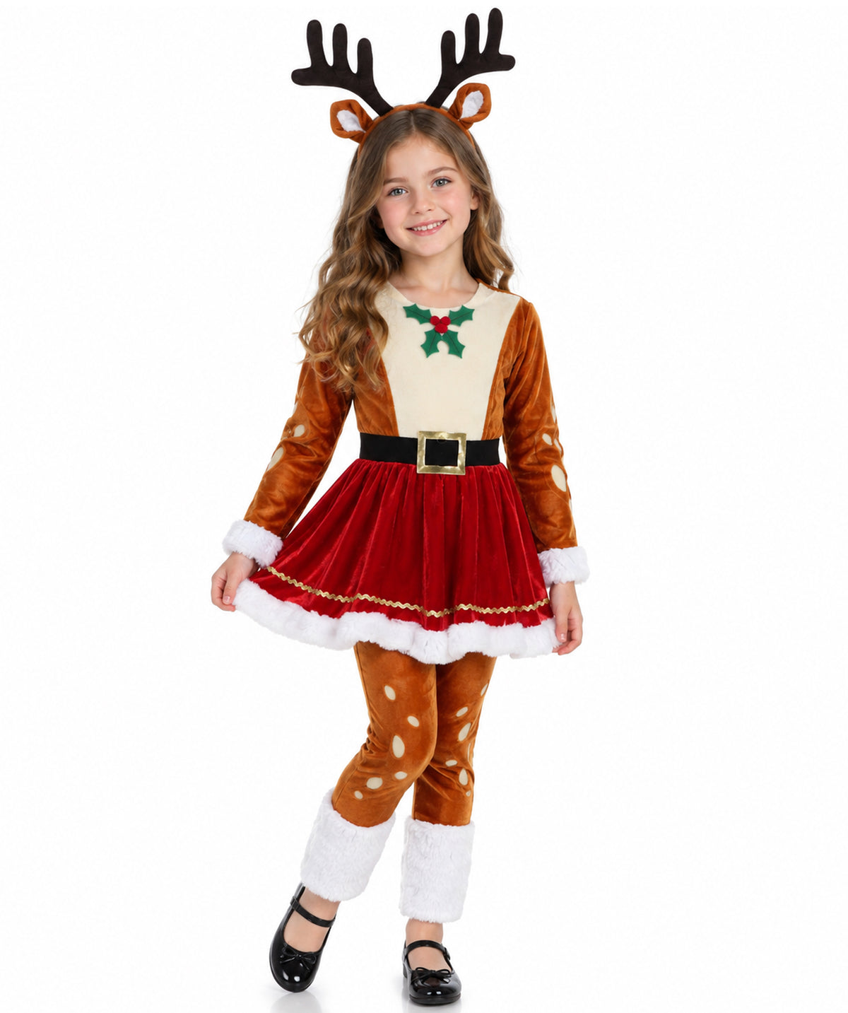 HPO Adult & Teen Women's Inflatable Reindeer Costume | Fun Holiday Outfit with Antlers – Christmas Party