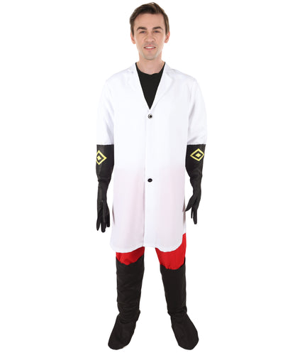 HPO Adult Men's  Multicolor Evil Scientist Costume | Goggles & Lab Coat | Halloween Cosplay & Themed Events