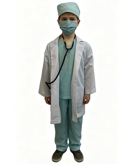 HPO teen Doctor Costume | Hat, Coat, Top, Pants & Stethoscope | Cosplay, Halloween, Stage, Roleplay & Themed Party Outfit