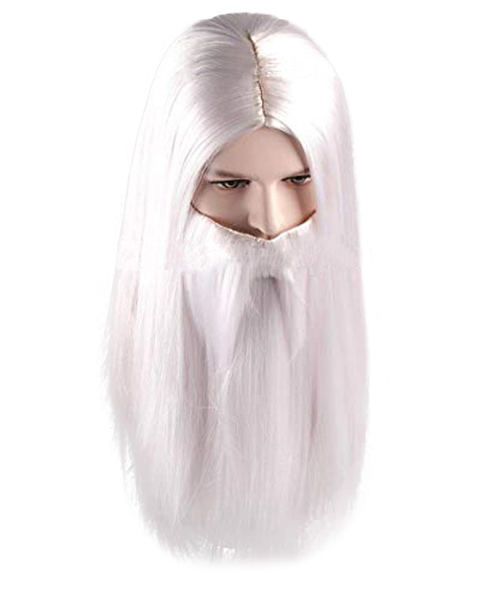 HPO Long Wizard Wig | White Color Wig | Premium Breathable Capless Cap Flame-Retardant Synthetic Fabric