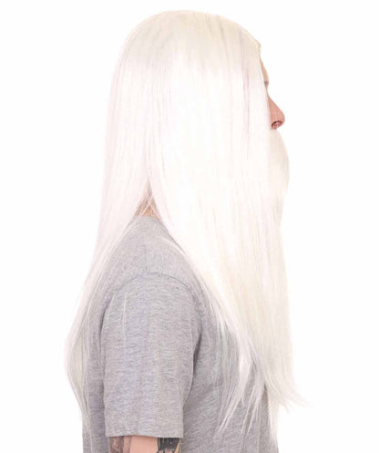 HPO Long Wizard Wig | White Color Wig | Premium Breathable Capless Cap Flame-Retardant Synthetic Fabric