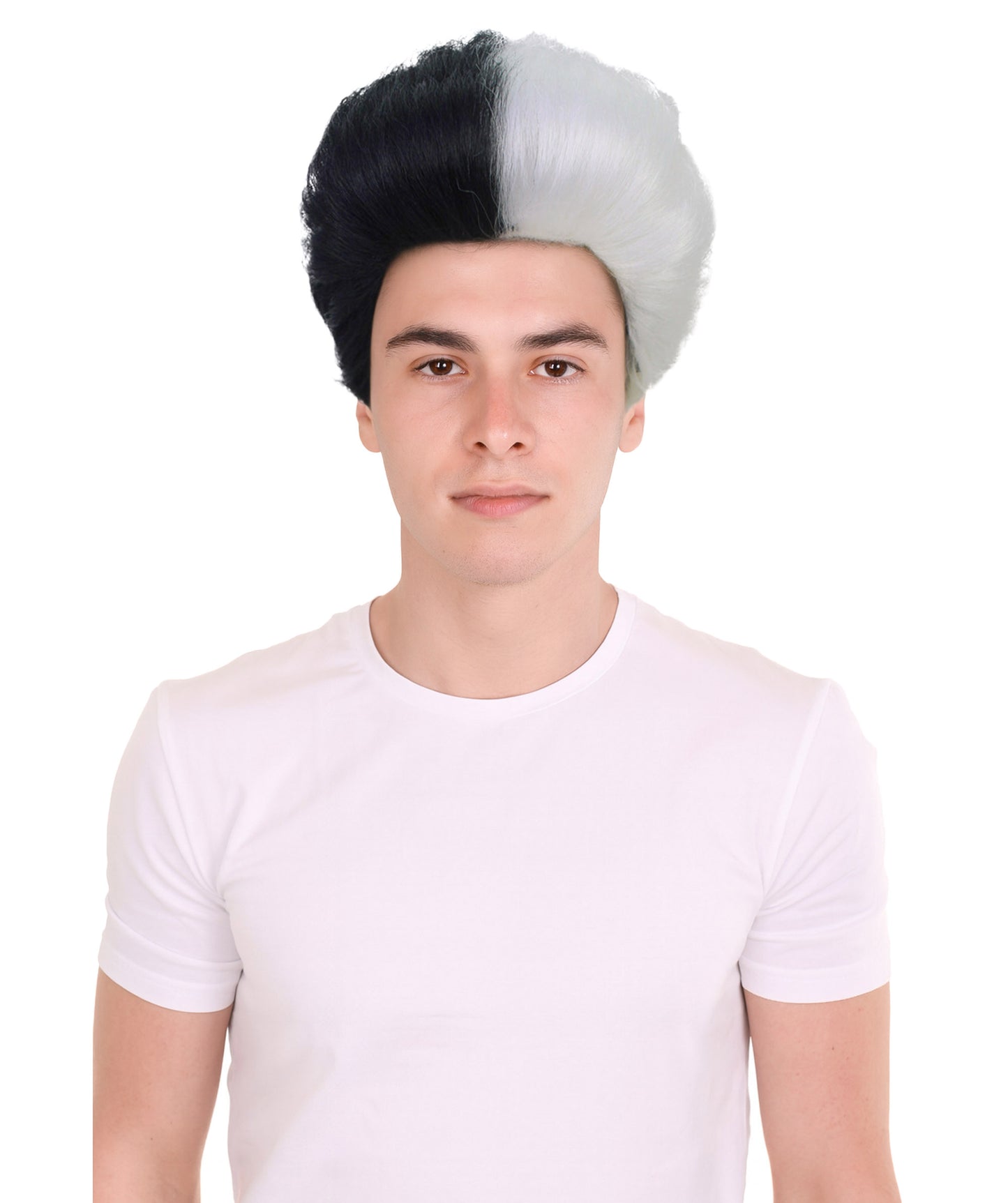HPO  Men's American Stand-up Comedian Short Multiple Wig, Breathable Capless Cap, Flame-retardant Synthetic Fiber