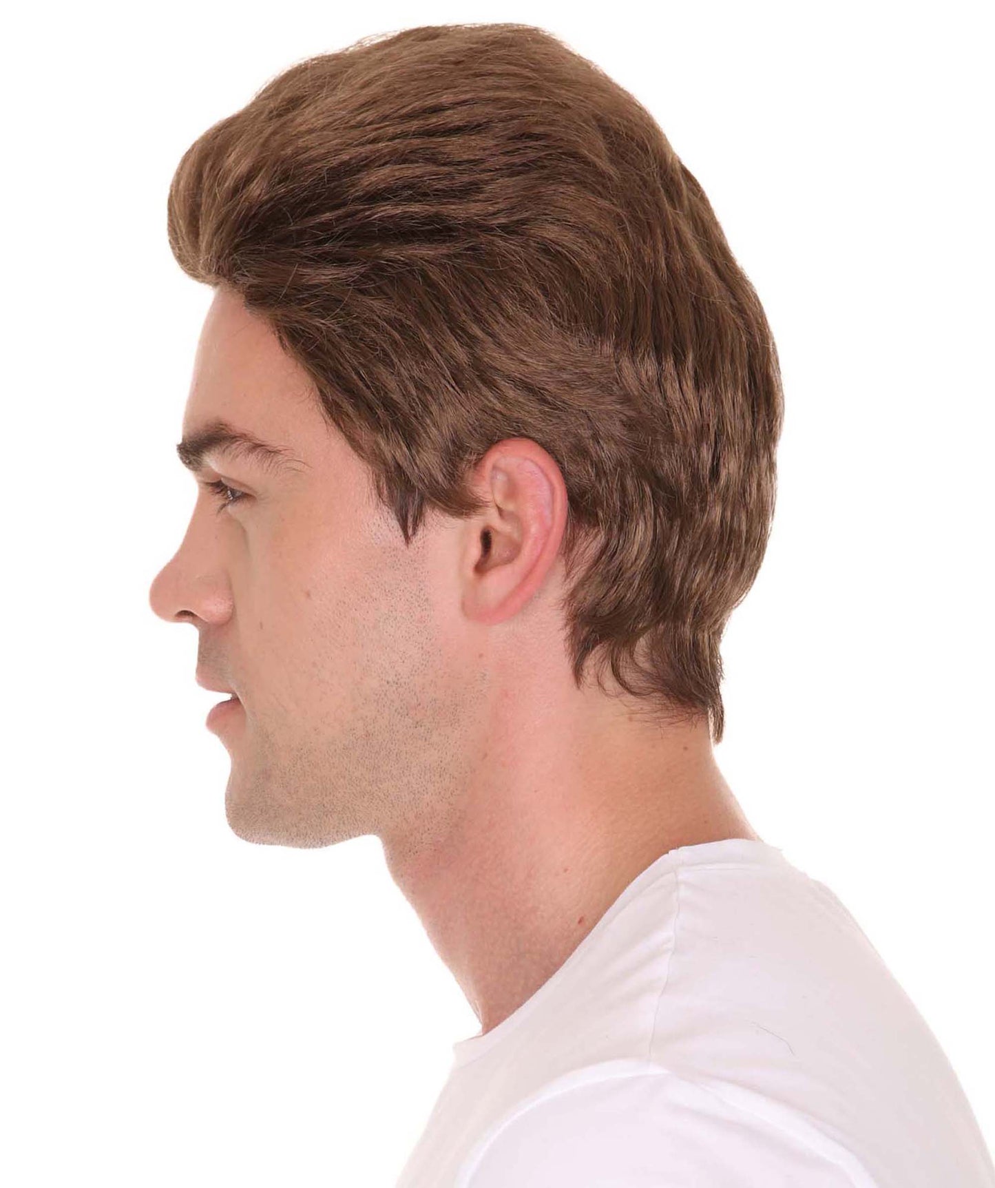 HPO  Men's American Stand-up Comedian Short Multiple Wig, Breathable Capless Cap, Flame-retardant Synthetic Fiber