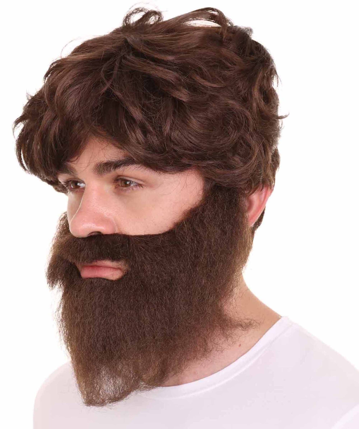 HPO Milling Bear Wig | Brown Color Halloween Wig With Beard  | Premium Breathable Capless Cap