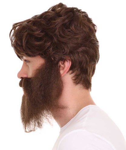 Milling Bear Wig | Brown Color Halloween Wig With Beard  | Premium Breathable Capless Cap