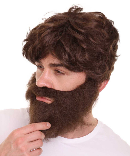 Milling Bear Wig | Brown Cosplay Halloween Wig With Beard  | Premium Breathable Capless Cap