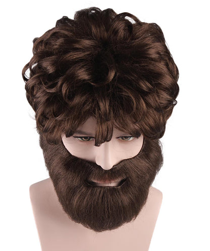 Milling Bear Wig | Brown Color Halloween Wig With Beard  | Premium Breathable Capless Cap