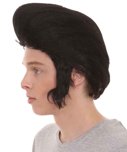 HPO Wig for Rockstar Singer | Black Color Pop Star Halloween Wig | Premium Breathable Capless Cap