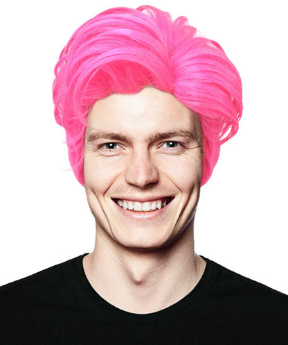 90's Rave Guy | Men's Short Gelled Middle Part | Halloween Wig | Multiple colors | Flame-Retardant Synthetic Fiber