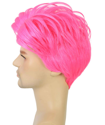 90's Rave Guy | Men's Short Gelled Middle Part | Halloween Wig | Multiple colors | Flame-Retardant Synthetic Fiber