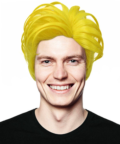 90's Rave Guy | Men's Short Gelled Middle Part | Halloween Wig | Multiple colors | Flame-Retardant Synthetic Fiber