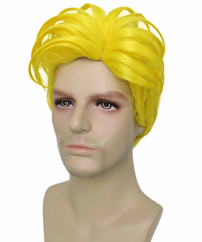 90's Rave Guy | Men's Short Gelled Middle Part | Halloween Wig | Multiple colors | Flame-Retardant Synthetic Fiber