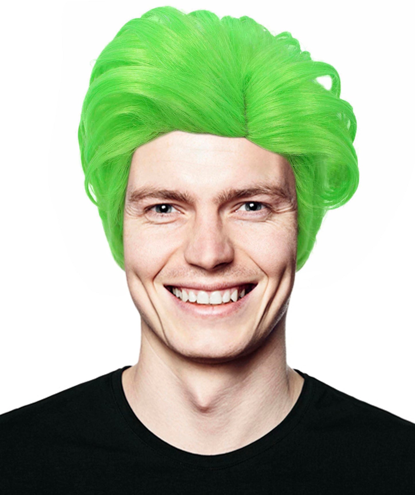 90's Rave Guy | Men's Short Gelled Middle Part | Halloween Wig | Multiple colors | Flame-Retardant Synthetic Fiber