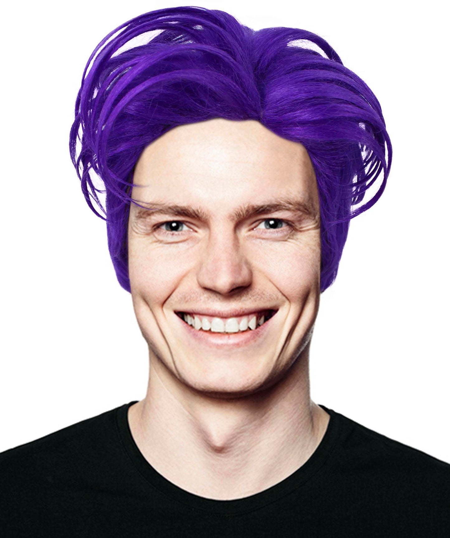 90's Rave Guy | Men's Short Gelled Middle Part | Halloween Wig | Multiple colors | Flame-Retardant Synthetic Fiber