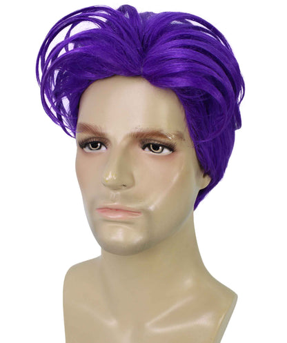 90's Rave Guy | Men's Short Gelled Middle Part | Halloween Wig | Multiple colors | Flame-Retardant Synthetic Fiber