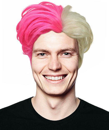 90's Rave Guy | Men's Short Gelled Middle Part | Halloween Wig | Multiple colors | Flame-Retardant Synthetic Fiber