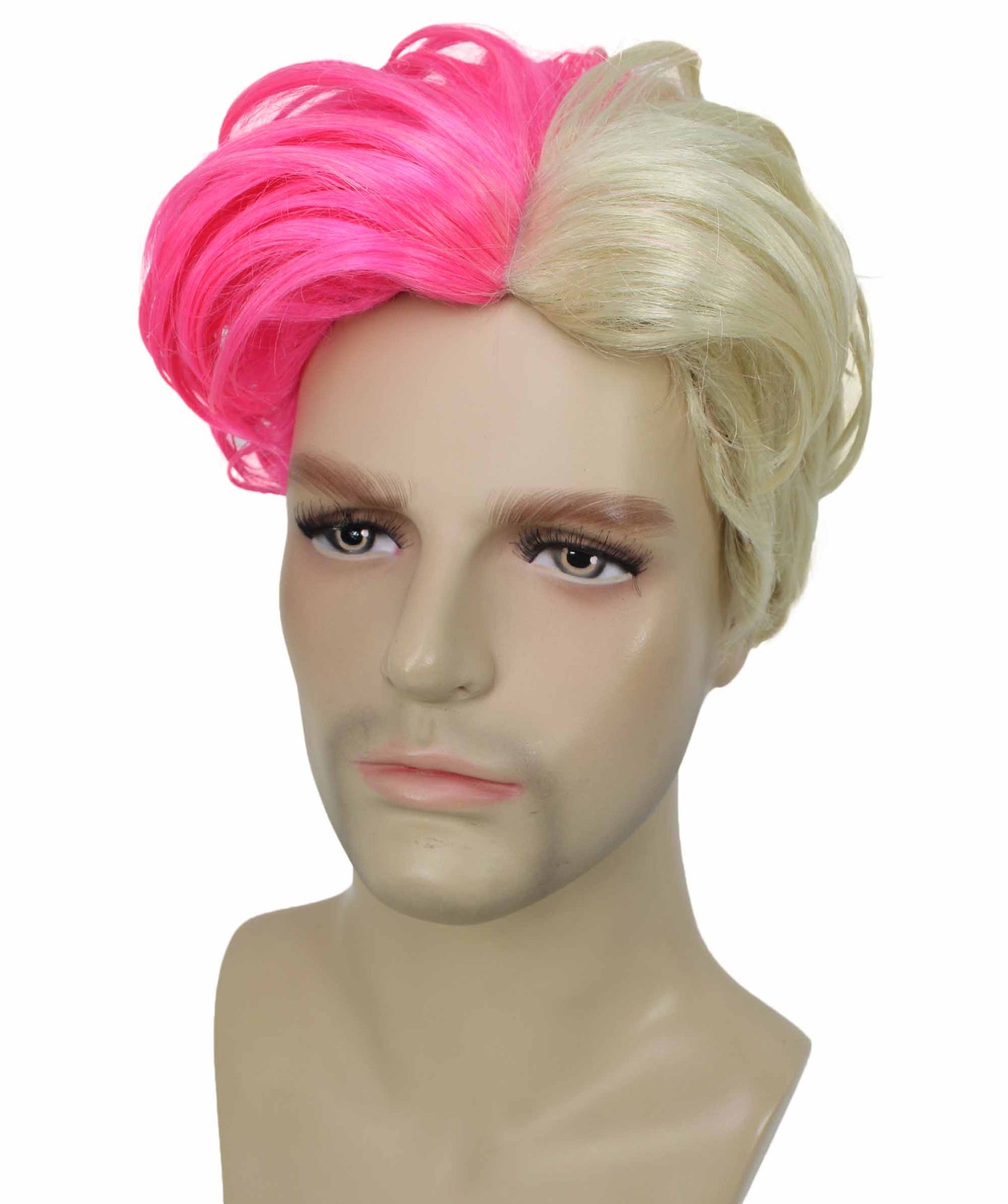 90's Rave Guy | Men's Short Gelled Middle Part | Halloween Wig | Multiple colors | Flame-Retardant Synthetic Fiber