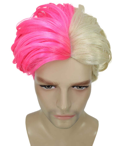 90's Rave Guy | Men's Short Gelled Middle Part | Halloween Wig | Multiple colors | Flame-Retardant Synthetic Fiber