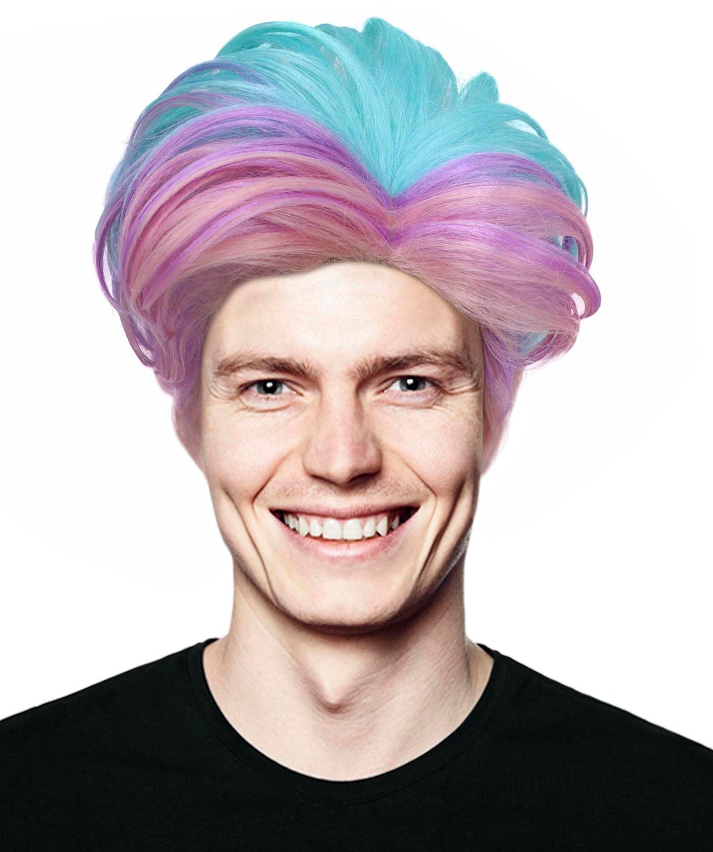 90's Rave Guy | Men's Short Gelled Middle Part | Halloween Wig | Multiple colors | Flame-Retardant Synthetic Fiber