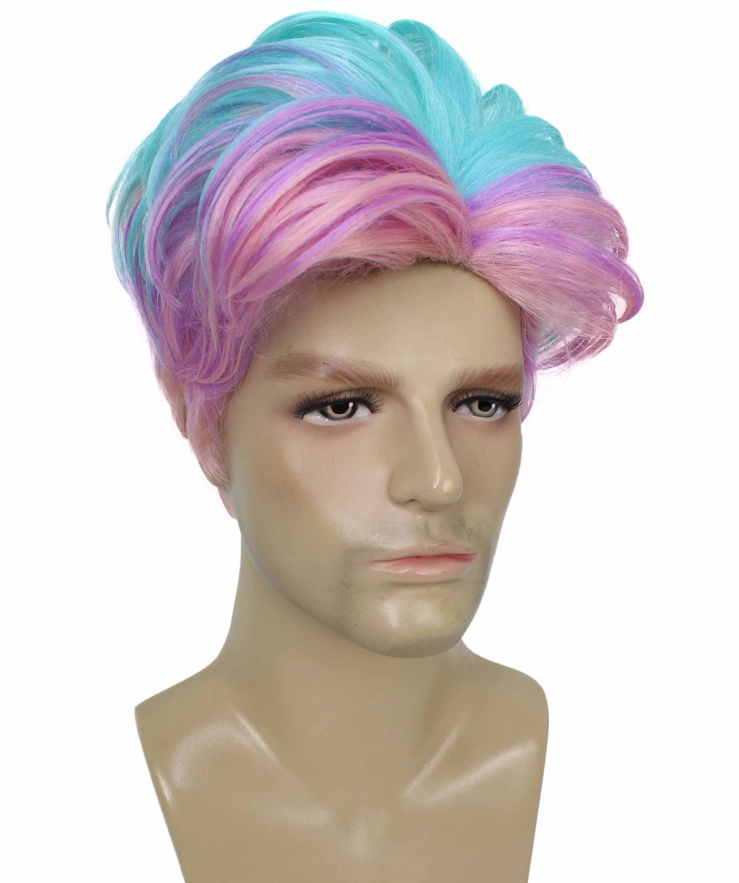 90's Rave Guy | Men's Short Gelled Middle Part | Halloween Wig | Multiple colors | Flame-Retardant Synthetic Fiber