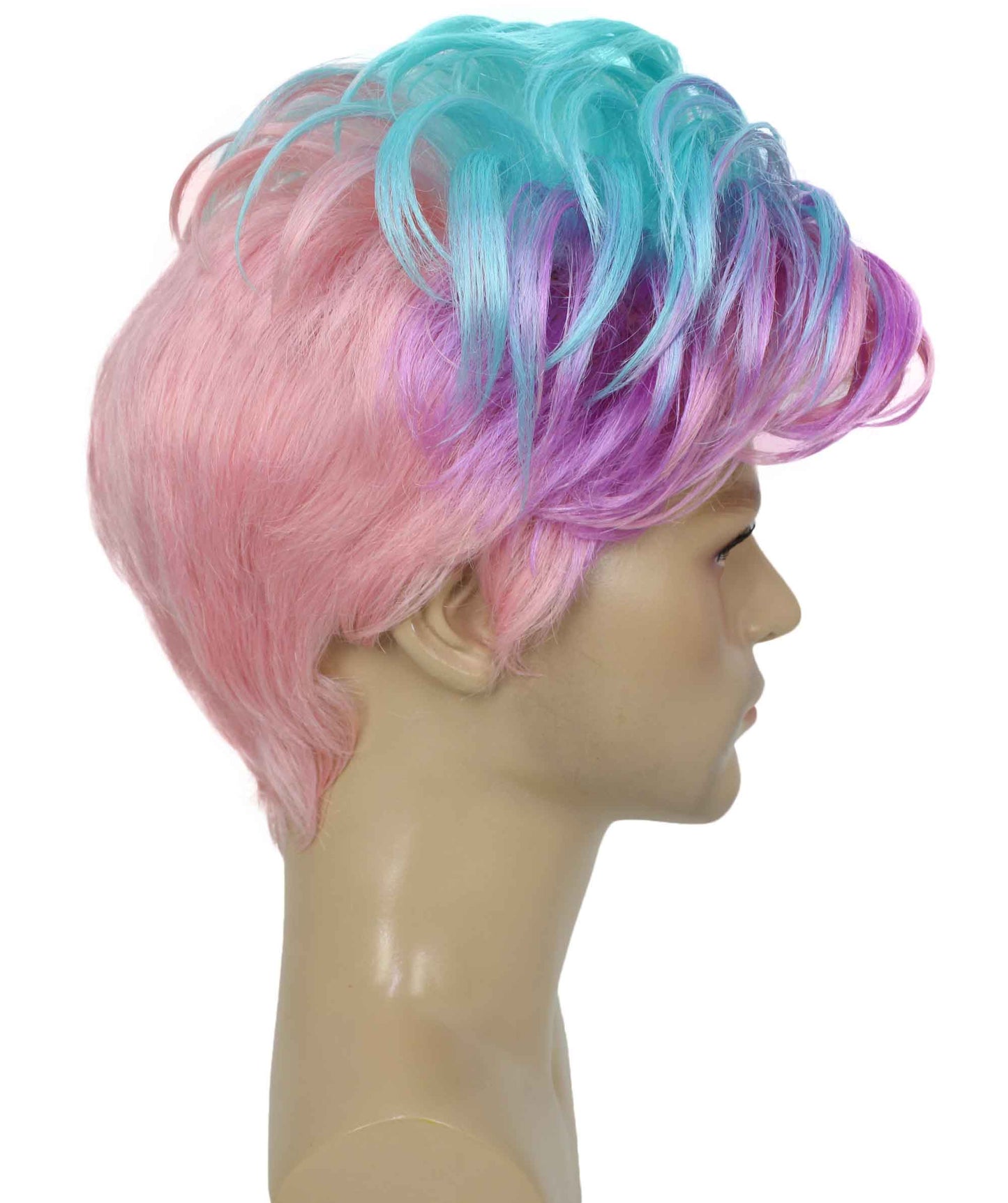 90's Rave Guy | Men's Short Gelled Middle Part | Halloween Wig | Multiple colors | Flame-Retardant Synthetic Fiber