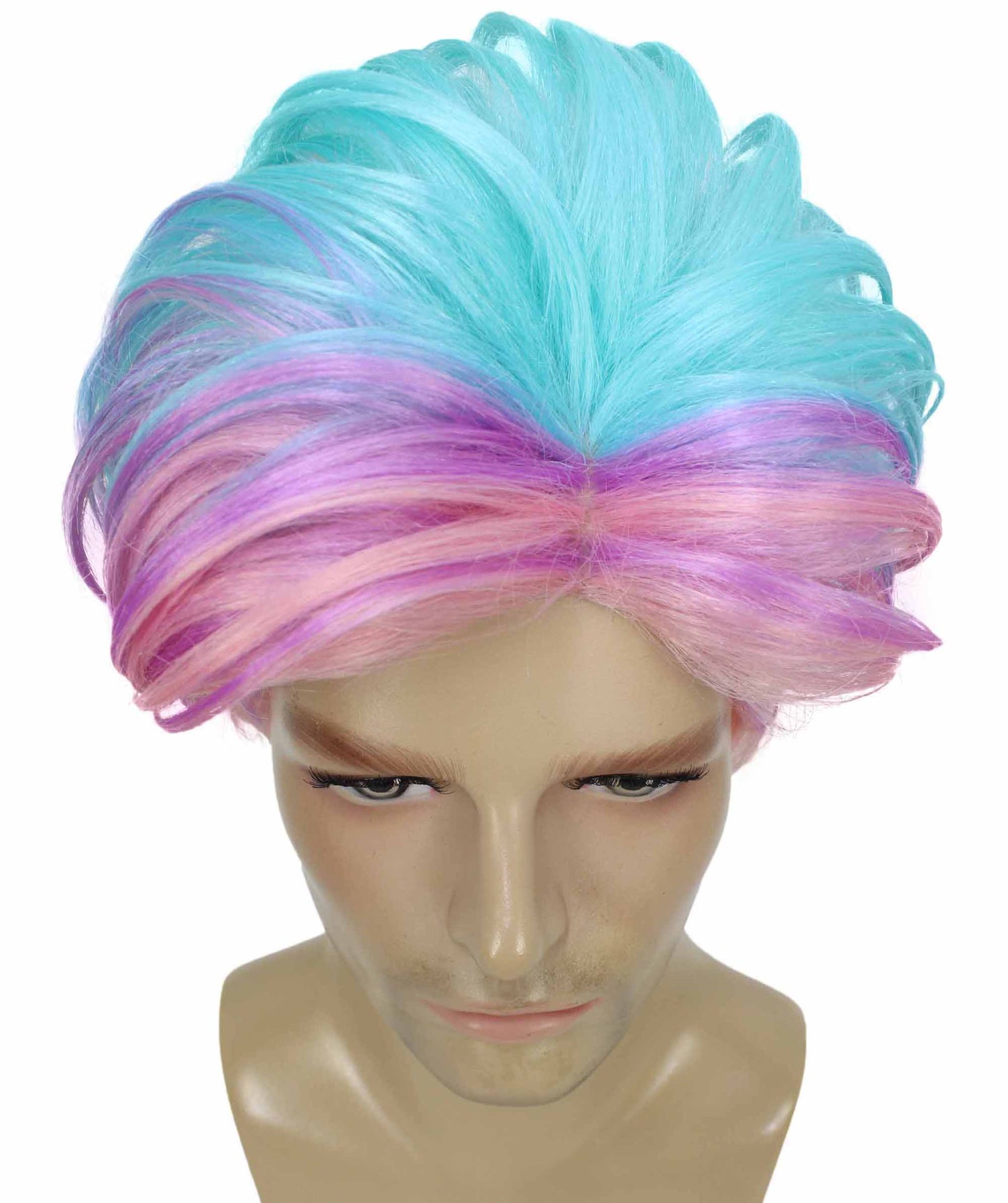 90's Rave Guy | Men's Short Gelled Middle Part | Halloween Wig | Multiple colors | Flame-Retardant Synthetic Fiber