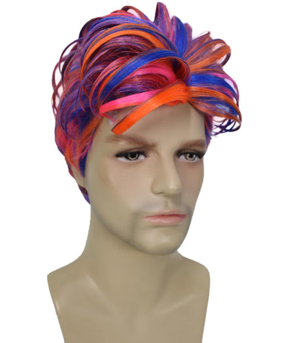 90's Rave Guy | Men's Short Gelled Middle Part | Halloween Wig | Multiple colors | Flame-Retardant Synthetic Fiber