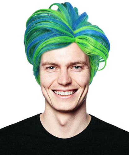 90's Rave Guy | Men's Short Gelled Middle Part | Halloween Wig | Multiple colors | Flame-Retardant Synthetic Fiber