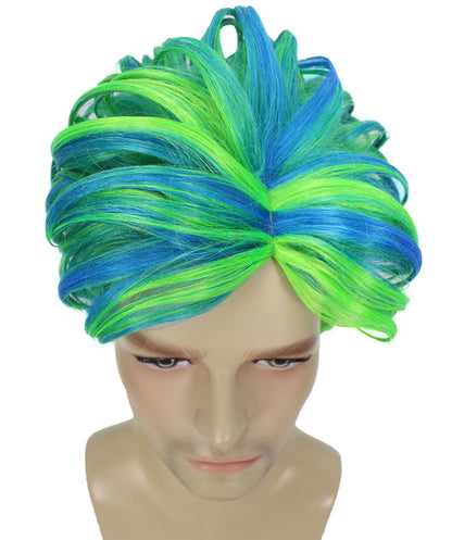 90's Rave Guy | Men's Short Gelled Middle Part | Halloween Wig | Multiple colors | Flame-Retardant Synthetic Fiber