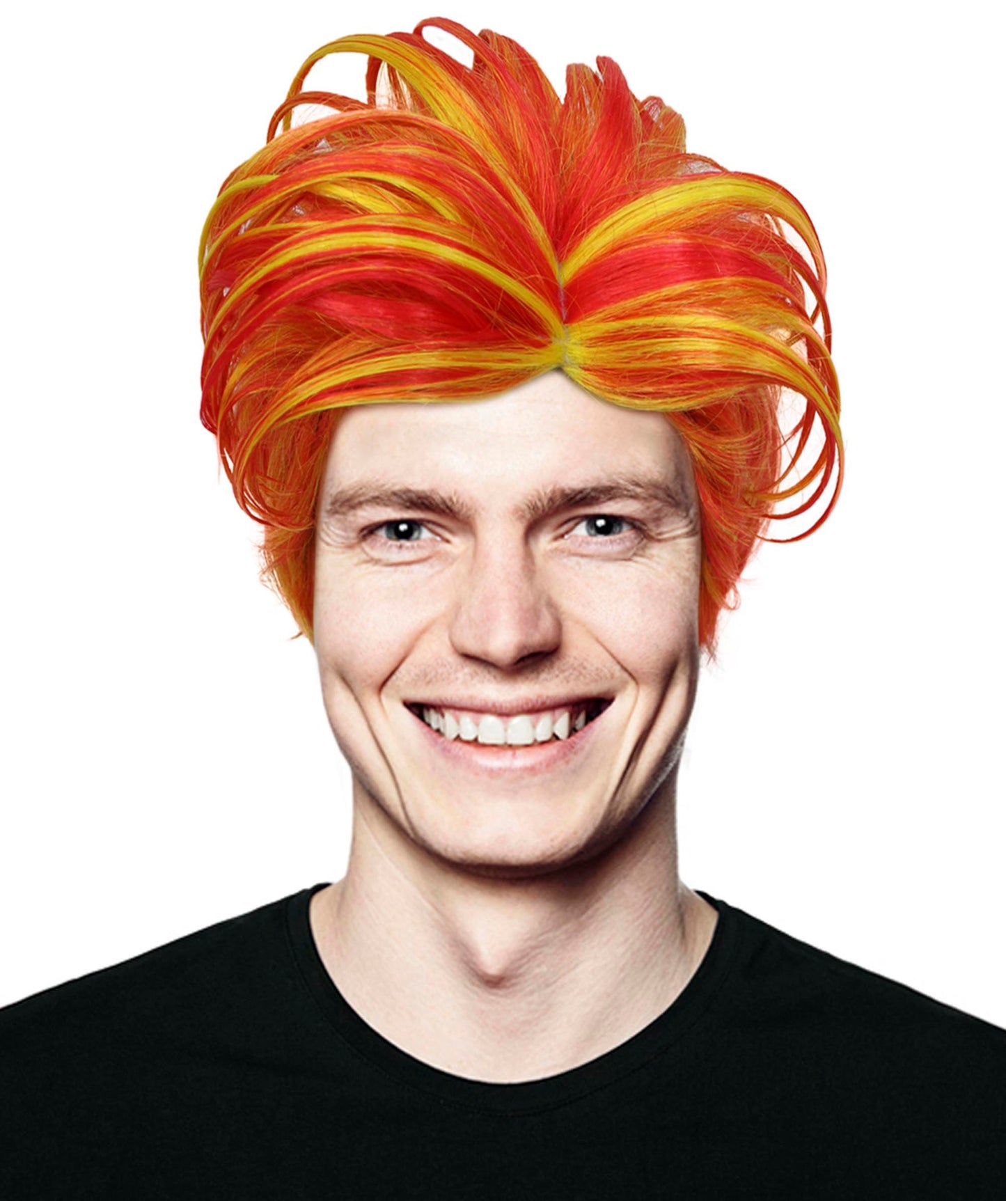 90's Rave Guy | Men's Short Gelled Middle Part | Halloween Wig | Multiple colors | Flame-Retardant Synthetic Fiber