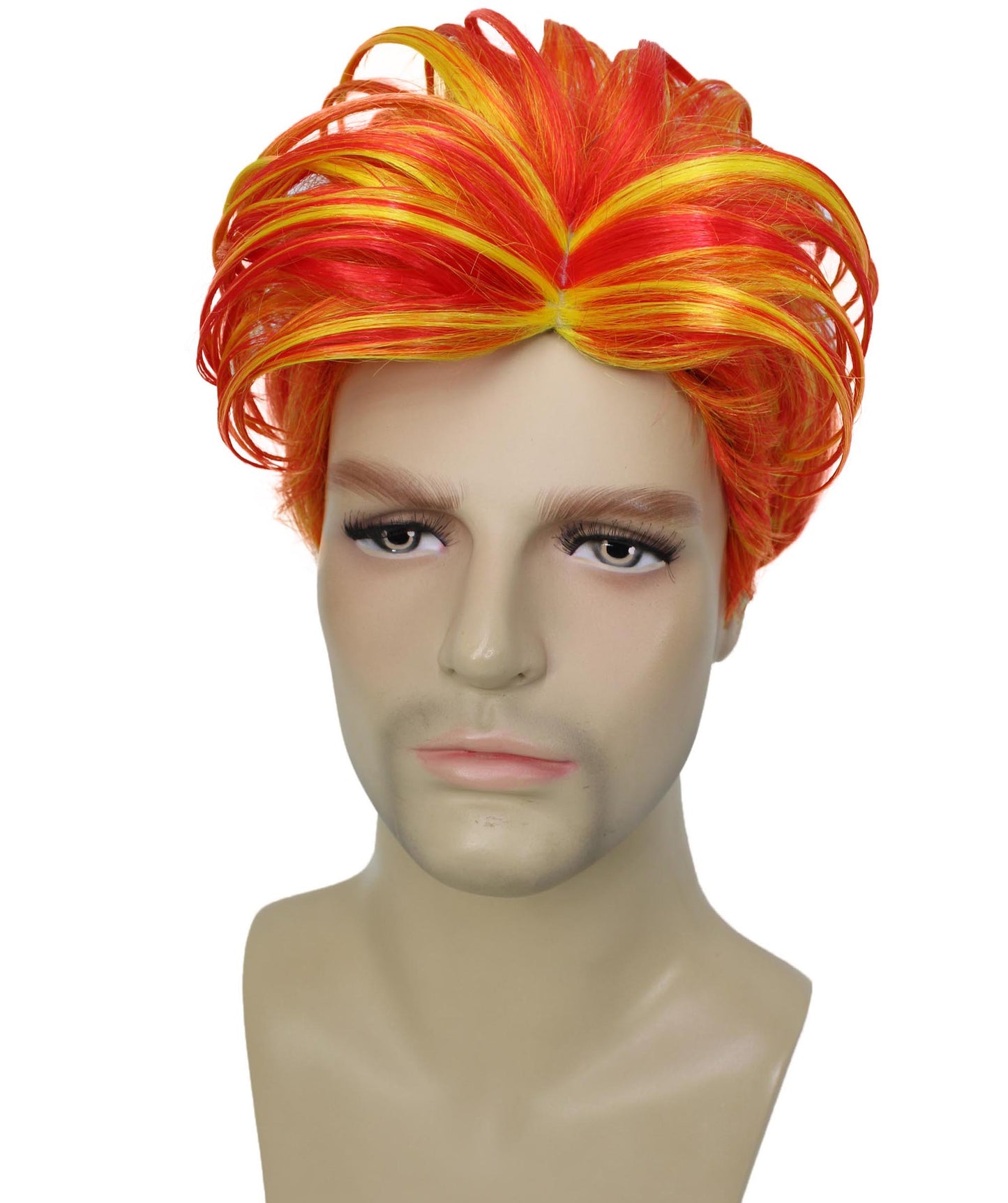 90's Rave Guy | Men's Short Gelled Middle Part | Halloween Wig | Multiple colors | Flame-Retardant Synthetic Fiber