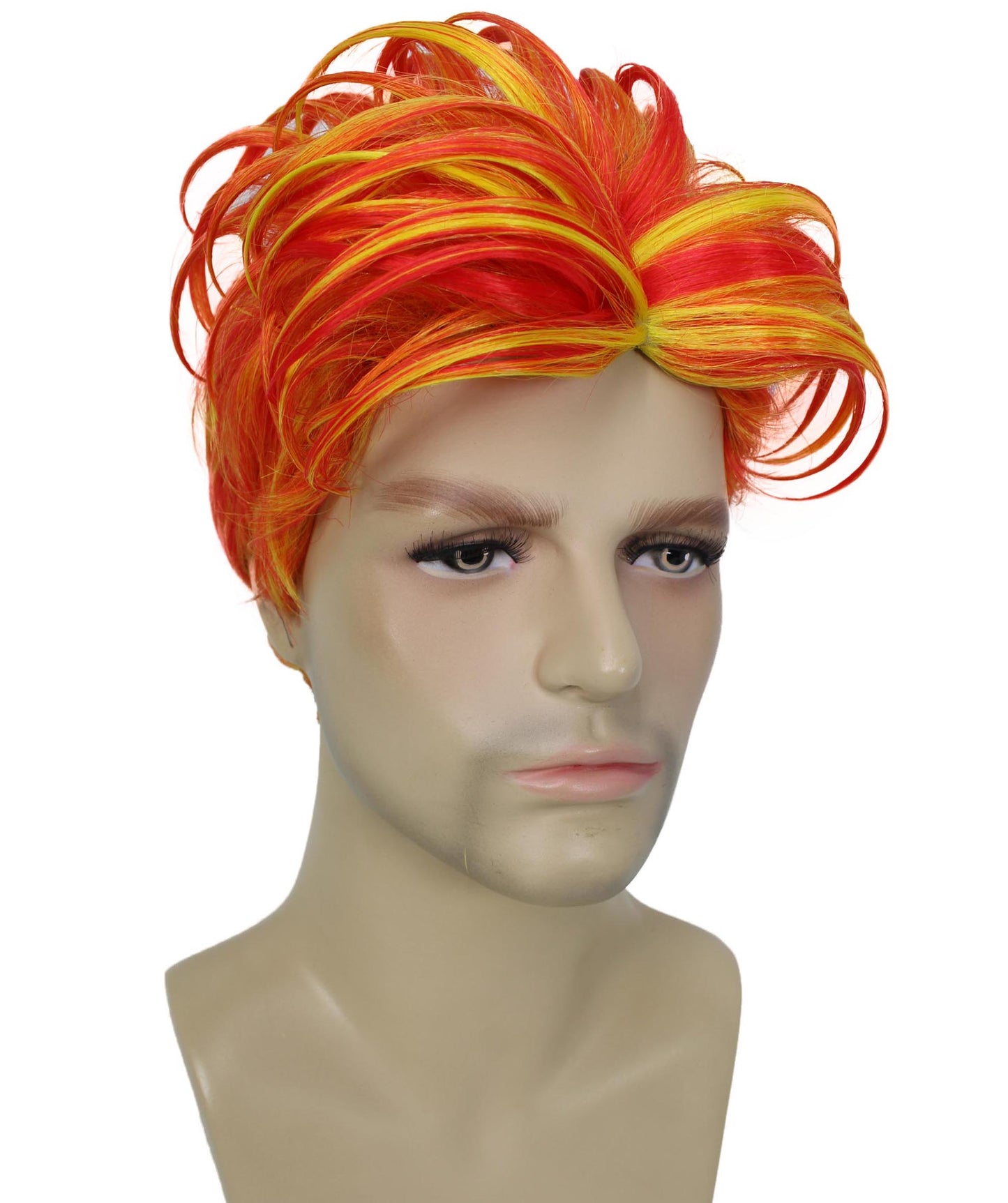 90's Rave Guy | Men's Short Gelled Middle Part | Halloween Wig | Multiple colors | Flame-Retardant Synthetic Fiber