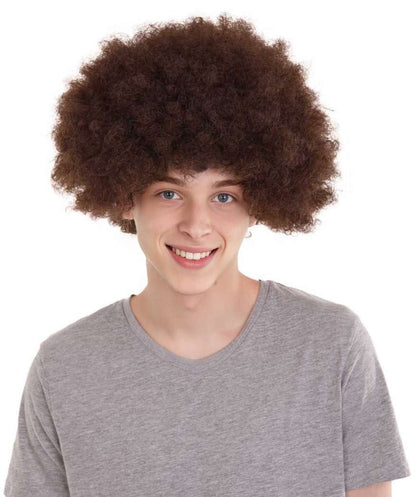 Afro Brown Wig | Super Size Jumbo Curly Fancy Halloween Wig | Premium Breathable Capless Cap