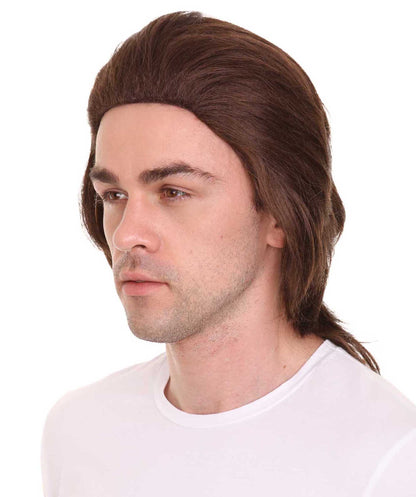 HPO 80's Mullet Wig | Brown Retro Wigs | Premium Breathable Capless Cap