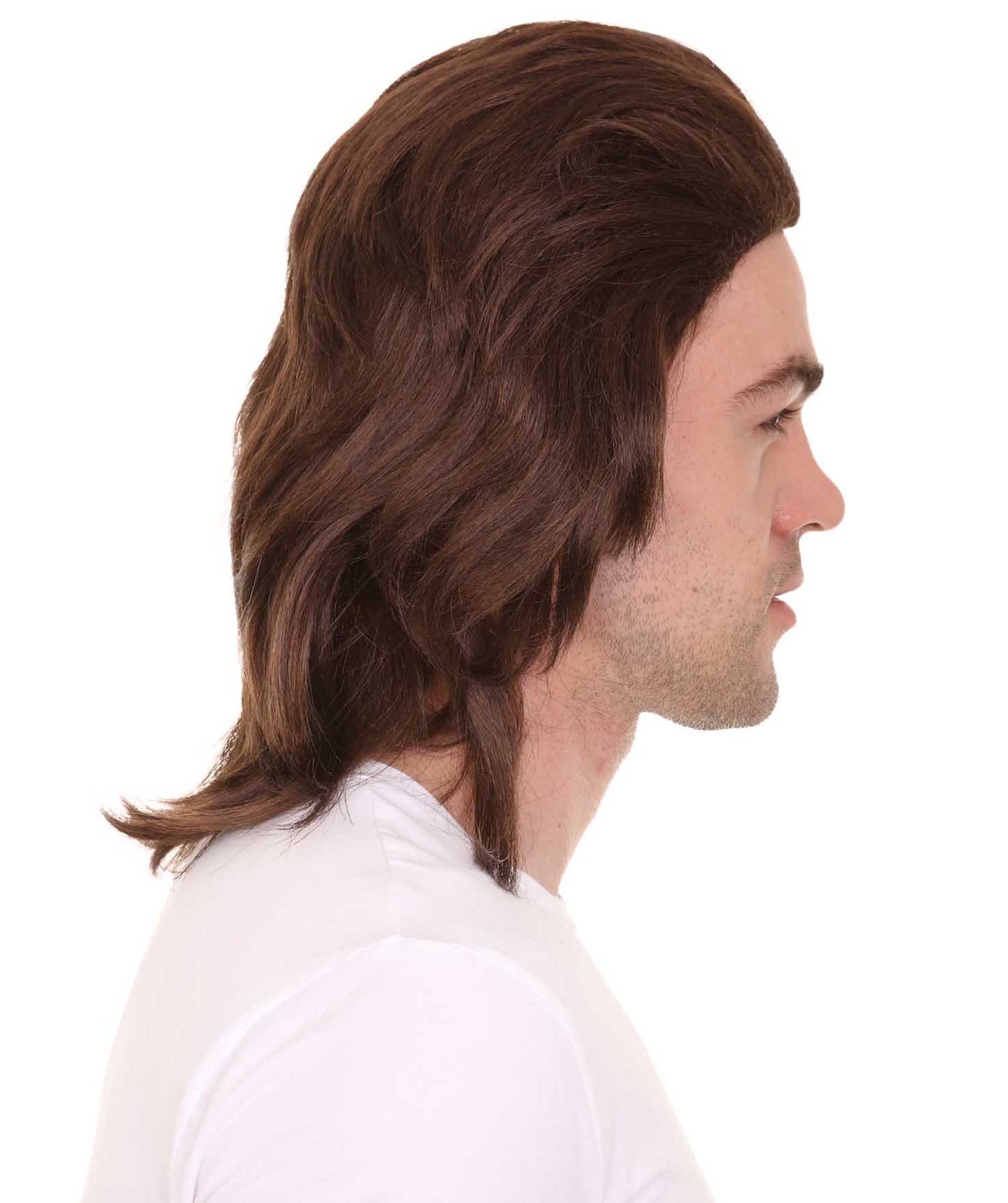 HPO 80's Mullet Wig | Brown Retro Wigs | Premium Breathable Capless Cap