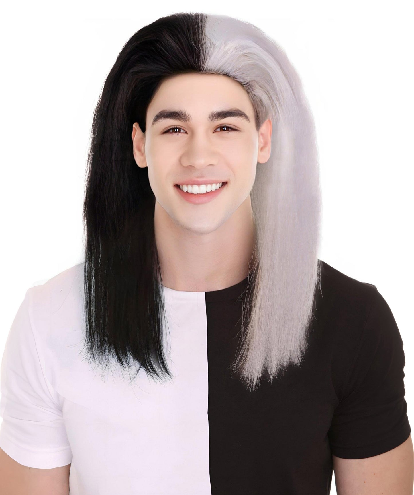 Rainbow Rapper | Multiple color Straight Medium Length Music Icon Wig | Premium Halloween Wig