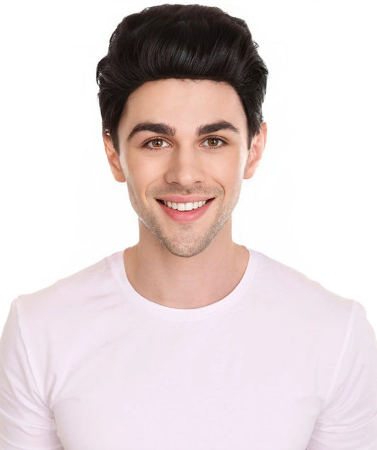 Korean Dictator Wig , Black Celebrity Wigs , Premium Breathable Capless Cap. Synthetic Fiber