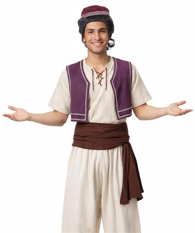 Indian Prince Wig with Hat Set | Dark Brown TV/Movie Wigs | Premium Breathable Capless Cap