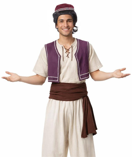 Indian Prince Wig with Hat Set | Dark Brown TV/Movie Wigs | Premium Breathable Capless Cap