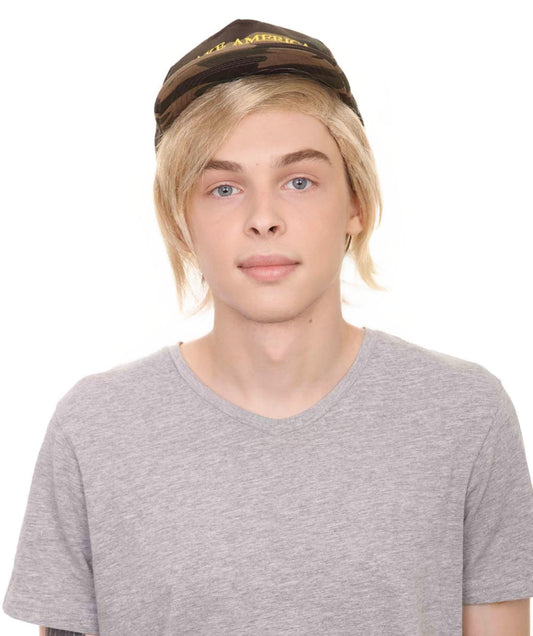 President II Mens Wig / Make America Great Again Hat | Blonde Wig | Premium Breathable Capless Cap