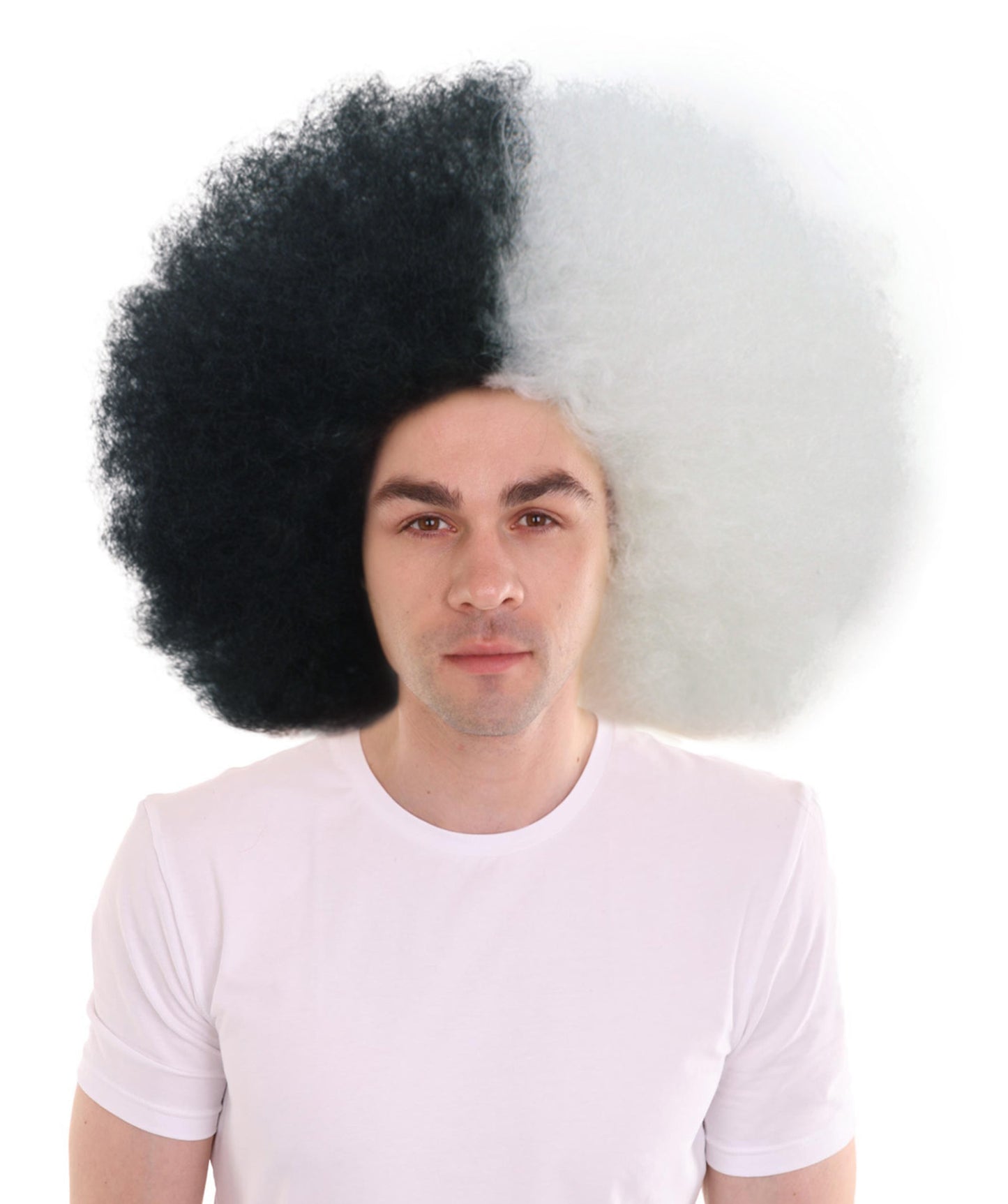 Adult Men's Carnival Mardi Gras Tri-Color Afro Style Wig | Halloween Multicolor Wig | Premium Breathable Capless Cap