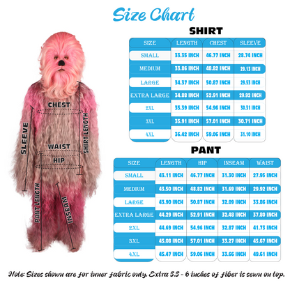 Unisex Hairy Warrior Ape Military Leader Resistance Fighter Multiple Colors Option Cosplay Costume and Wigs Bundle