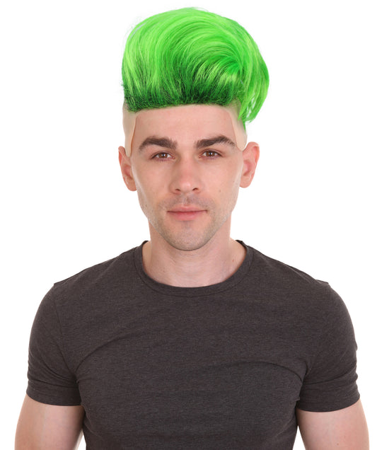 HPO Men’s Mohawk wigs, perfect for Halloween, Flame-retardant synthetic fiber