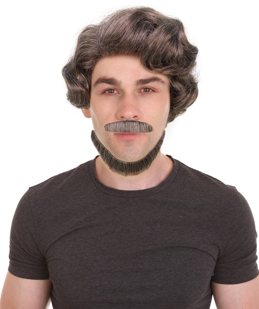 Adult Men’s wig with mustache and beard set
