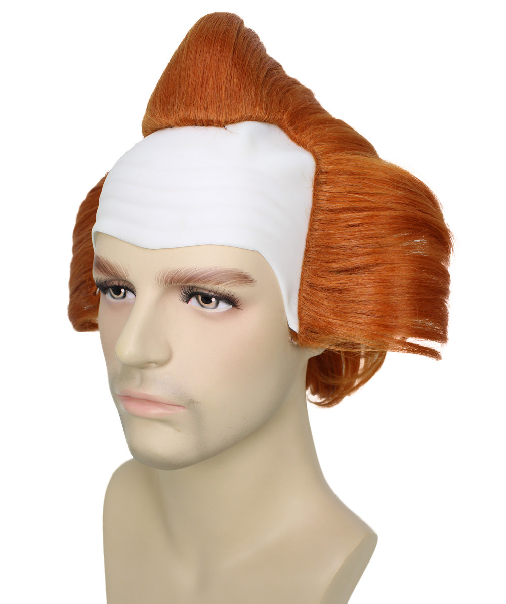 Mad Clown Horror Wig | Men's The Dancing Clown Orange Bald Cap