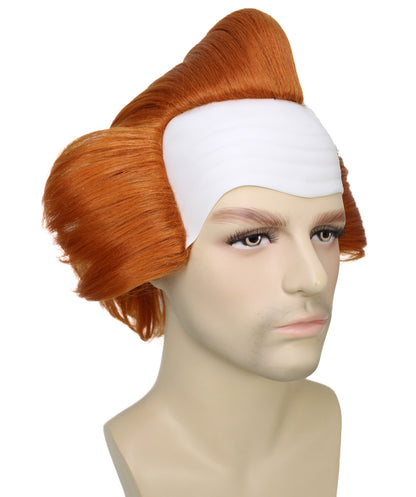 Mad Clown Horror Wig | Men's The Dancing Clown Orange Bald Cap